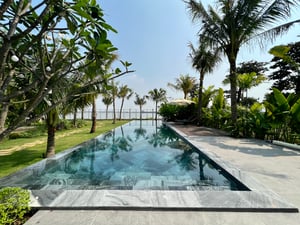 A silent, calm and cool swimming pool in a villa