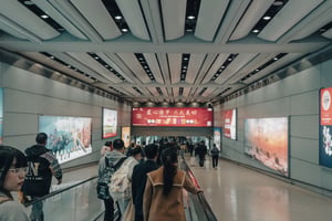 Các biển quảng cáo trong sân bay Trường Thủy, Côn Minh