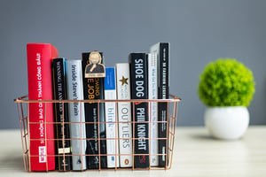 A row of books