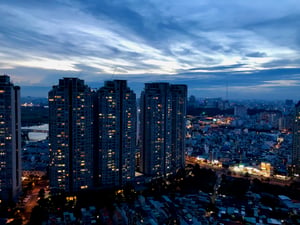 Saigon Pearl during twilight