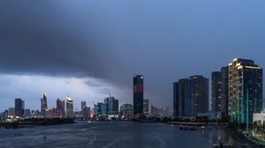 Raining City Skyline
