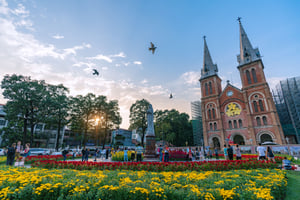 Nhà thờ Đức Bà trong một buổi nắng mai