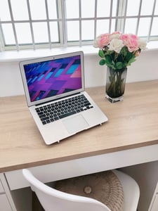 A Macbook Air on a desk