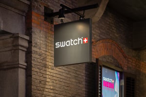 Swatch Logo Signage Retail Store