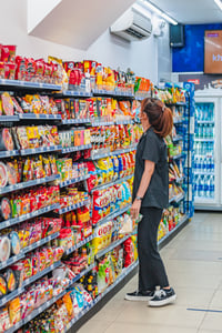 A girl shopping in Circle K