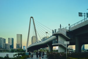 The walkway underneath the Bason Bridge