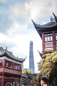 Shanghai Tower looking from Yuyuan Bazaar