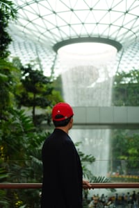 The waterfall at Changi Airport