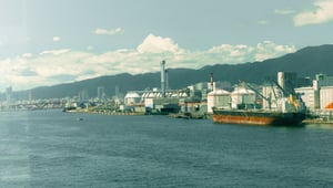 Industrial port in Kobe, Japan