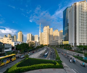 Thành phố rực sáng ánh ban mai