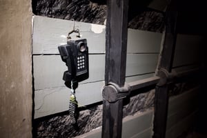 An old phone in a mining camp