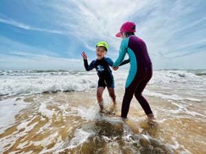 Kids Playing on the beach