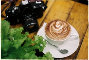 Hot cappuccino coffee