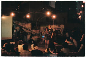 Young performers preparing for a show