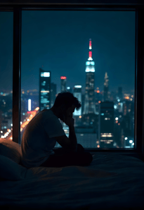 Lonely thinking man