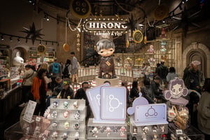 Hirono "I'm not a toy" Character inside a Pop Mart Store