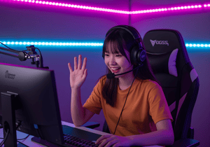 Girls during a livestreaming session