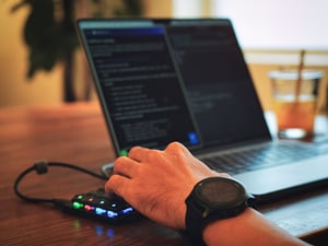 A programmer is coding