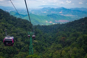Cable Car Ba Na Hill looking down Da Nang City