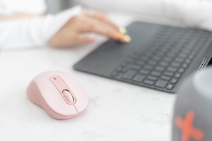 Mouse beside keyboard