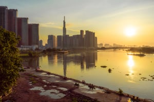 Ánh nắng chiều tại khu đô thị