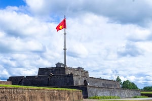 Flagpole in Hue Citadel, Vietnam