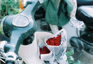 Bó hồng trên xe Cup