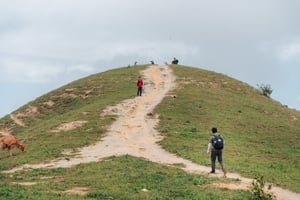 Đường mòn lên cột mốc check-in Tà Năng - Phan Dũng