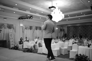 A businessman making a presentation