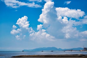 A dramatic, moutain cloud in the sky