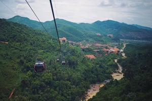 Ba Na Hill Cable Car looking down pagoda