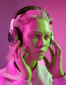 Stylish metro man futuristic look with headphone