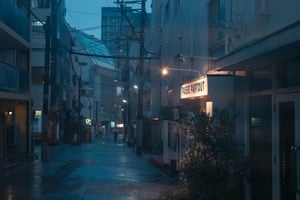 Con hẻm nhỏ chiều mưa ở Sannomiya