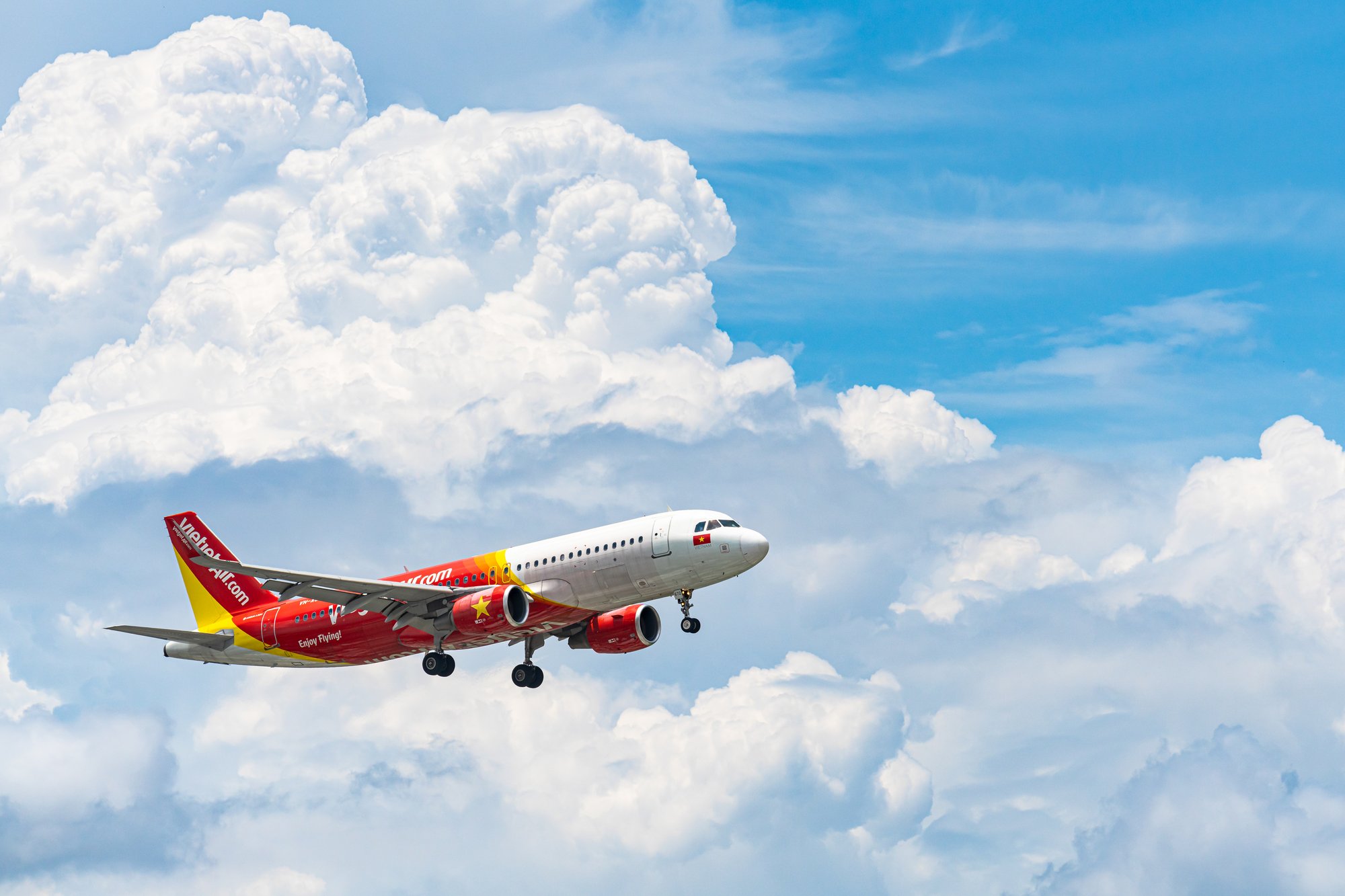 Vietjet Airplane in the sky