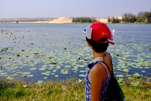 A girl looking afar