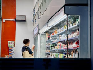 Shopper at a convenience store
