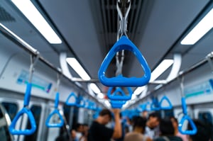 Tay nắm trên tàu điện ngầm Metro Saigon