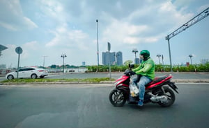 A Grab Food delivering Phuc Long