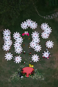 Wedding Setup Decoration View from above