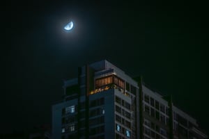 Moon over the penthouse