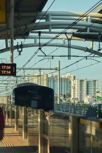 Close-up of a HCMC Metro Line 1 train stopping