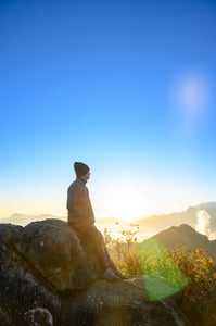 A man enjoying sunrise