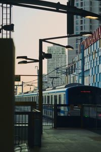 Sunset on a HCMC Metro Line 1 station