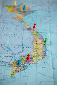 Ho Chi Minh City Pushpin on Vietnam Map
