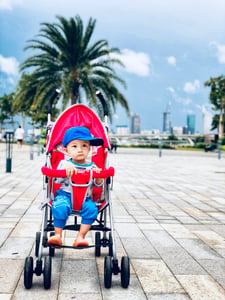 A little baby in the park