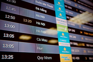 Bảng thông báo những chuyến bay nội địa