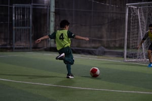 A boy ready to shoot