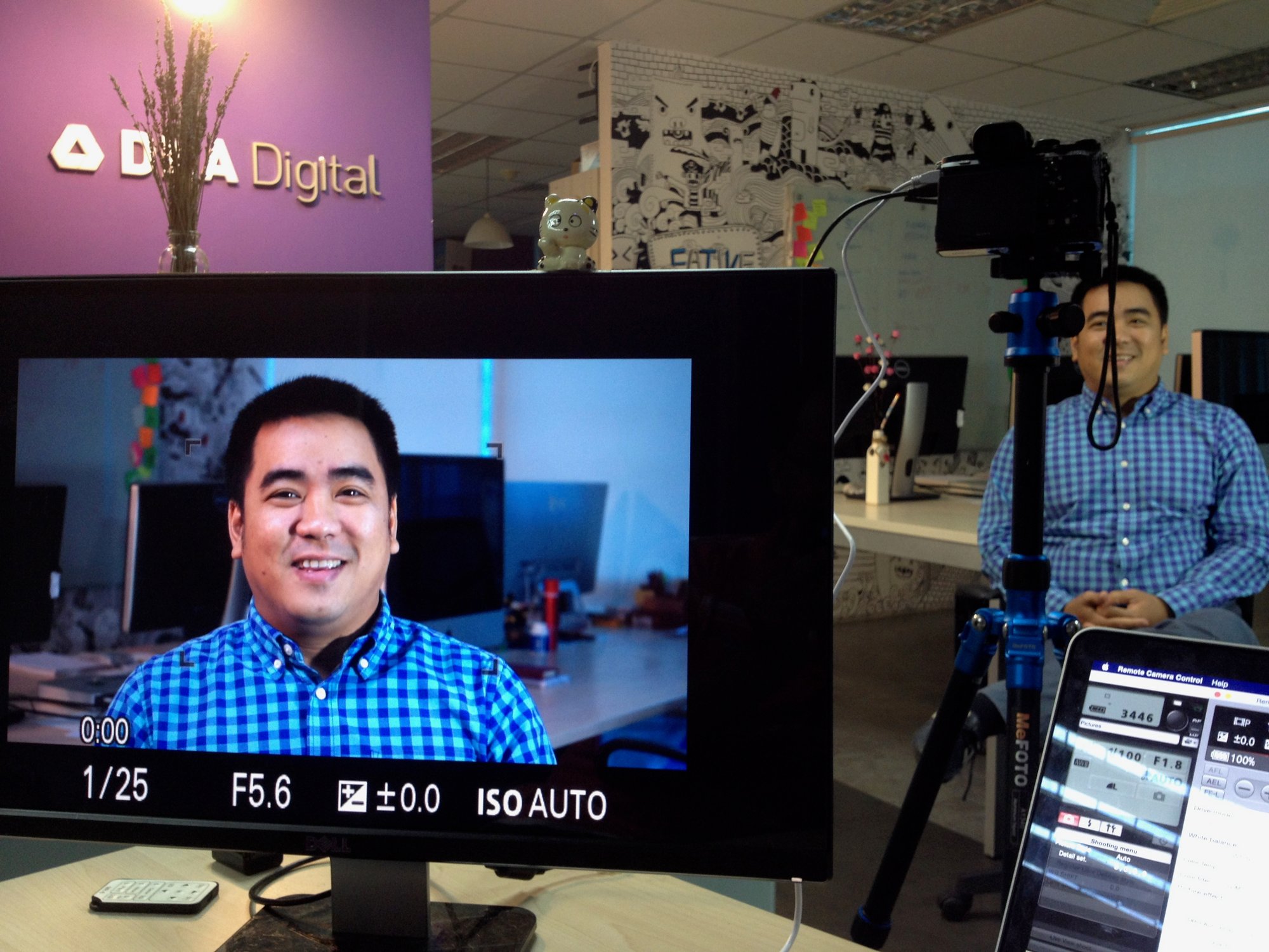 Video-shoot of an e-learning course