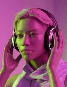 Stylish metro man futuristic look with headphone