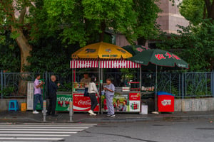 A Coca-Cola Stand on the Street of China
